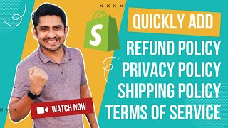 How To Add Refund Policy Pages And Other Legal Pages To Shopify Store [upl. by Ysdnil]