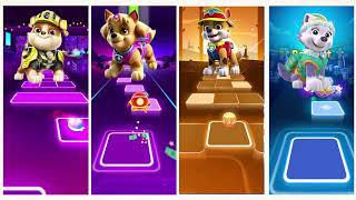 Paw Patrol  Rubble 🆚️ Skye 🆚️ Chase 🆚️ Everest 🎶 Tiles hop EDM rush game play 🎯who is win [upl. by Haelam]