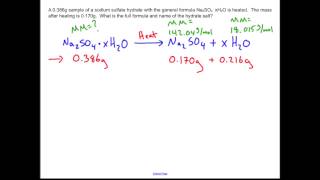 Unknown Hydrate Determination Chemistry Sample Problem [upl. by Anerb]