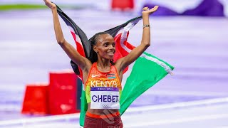 Kenyas Beatrice Chebet Makes History With 10000 Meters Win Sifan Hassan Inches Closers To Treble [upl. by Eanaj722]