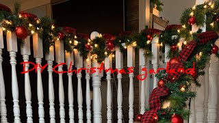 How to make DIY Christmas garland Easy amp budget friendly way to decorate your staircase🎄 [upl. by Weatherley]