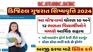 Digital Gujarat portal scholarship Yojana 2024stscobcsebc scholarship [upl. by Annoyed11]