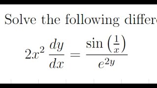 Diff Eqn a separable ODE example [upl. by Quarta562]