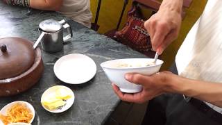 How to eat Tsampa with buttered salted tea [upl. by Sunda]