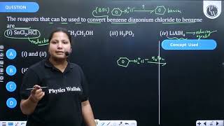 The reagents that can be used to convert benzene diazonium chloride to benzene arei \SnCl 2 [upl. by Engis]