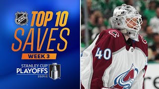 NHL Top 10 Saves from Week 3  2024 Stanley Cup Playoffs [upl. by Nilats]