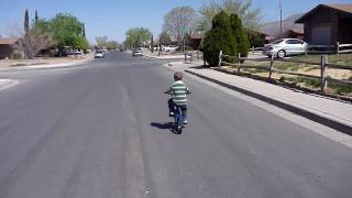 4yo William getting comfortable riding his bike without training wheels [upl. by Nnad]