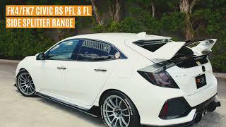 FK4FK7 Civic RS Hatch Side Skirt Splitter Range [upl. by Ranitta]