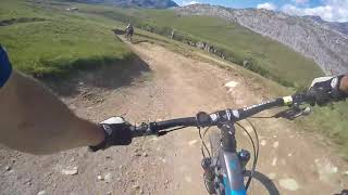 France  TignesVal dIsere Bike Park  Fast Wood new red DH MTB trail 2017 [upl. by Metts]