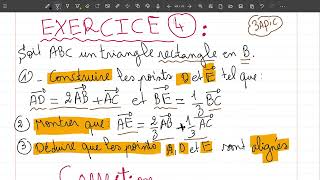 EXERCICE 4Vecteurs et translation 3ac الثالثةاعدادي [upl. by Pavier746]