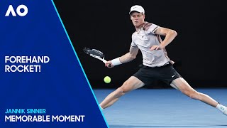 Jannik Sinner Smashes an Incredible Winner  Australian Open 2024 [upl. by Alehtse156]