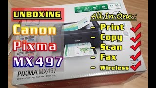 Unboxing Printer Canon PIXMA MX497 Harga 1 Jutaan [upl. by Ateerys]