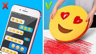 9 DIY XXL vs Mini Emoji Schulsachen [upl. by Kirstyn251]