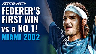 Roger Federers First Win Over a World No1  Miami 2002 Highlights vs Hewitt [upl. by Katherine]