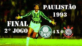 Palmeiras 4 x 0 Corinthians  Campeonato Paulista 19932ª Final  Gols [upl. by Goldina]