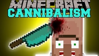 Minecraft CANNIBALISM MOD PEOPLE ARE FOOD TOO Mod Showcase [upl. by Corilla809]