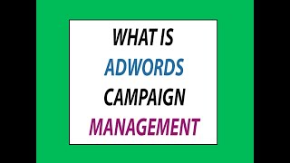 What is adwords campaign management  Adwords Campaign Management Explanatory [upl. by Goddard]