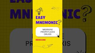 Migraine Prophylaxis Drugs Mnemonic shorts youtubeshorts aarushibhardwaj medicine mbbs [upl. by Annawoj]