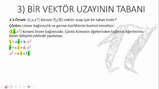 Vektör Uzaylarında Taban 1 Lineer Cebir 87 [upl. by Tare]