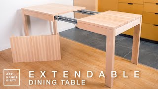 How to Make an Extendable Dining Table with Solid Maple  Tiny Apartment Build Ep8 [upl. by Fablan854]