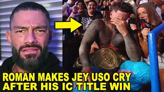 Roman Reigns Makes Jey Uso Cry After Intercontinental Title Win on WWE RAW Amid Jimmy Uso Drama [upl. by Bainbrudge]