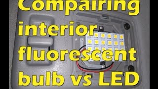 Compairing interior fluorescent bulb vs LED in Toyota Previa [upl. by Akemor909]