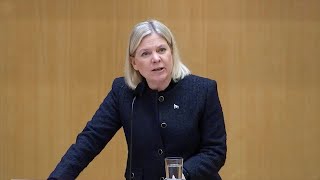 Magdalena Andersson Sverige behöver samling och gemenskap inte splittring [upl. by Attezi]