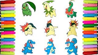 Coloring all Pokemon Generation 2 Initials evolution line [upl. by Arada]