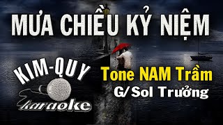 MƯA CHIỀU KỶ NIỆM  KARAOKE Tone NAM Trầm  GSol Trưởng [upl. by Yarahs564]