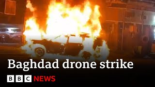 Frontline report US drone strike in Baghdad kills Iranbacked militia leader  BBC News [upl. by Ainad95]