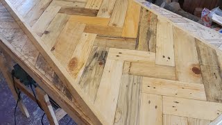 HOW ITS MADE COFFEE TABLE HERRINGBONE STYLE Orderbespokeltd DIY woodworking CREATIVE desgin [upl. by Sanborn]