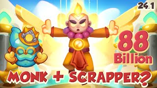 MONK  SCRAPPER has Potential 88 Billion on first try Rush Royale [upl. by Ollehcram]