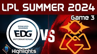 EDG vs OMG Highlights Game 3 LPL Summer 2024 EDward Gaming vs Oh My God by Onivia [upl. by Gore]