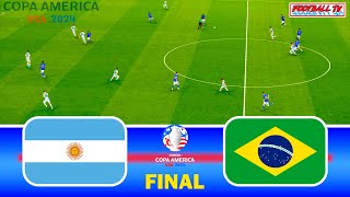 ARGENTINA vs BRAZIL  Copa America 2024 Final  Full Match All Goals  PES Gameplay PC FL 24 [upl. by Tsai858]