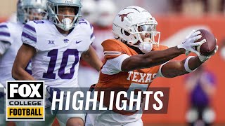 Kansas State Wildcats vs No 7 Texas Longhorns Highlights  CFB on FOX [upl. by Irrac622]