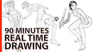 20 of 100 FIGURE DRAWING no talking [upl. by Lhary]