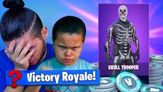 IF 9 YEAR OLD BROTHER LOSE THIS SOLO GAME I TAKE AWAY HIS SKULL TROOPER FORTNITE BATTLE ROYALE [upl. by Thalassa]