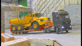 Fantastic RC Transport Volvo A45G Heavy rc live action models Komatsu machines awd amp mercedes 2017 [upl. by Bab]