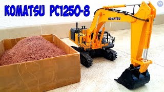 RC Kyosho Komatsu PC12508 test with sawdust  HD [upl. by Nelleus]