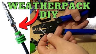 How To Crimp Weatherpack Connectors With SealAll  Delphi Crimper [upl. by Erny]