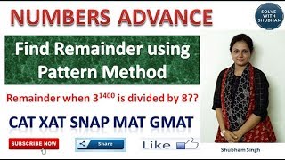 Finding Remainders using Pattern Method for CAT 2018 [upl. by Veljkov485]