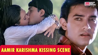 AAMIR KARISHMA KISSING SCENE  RAJA HINDUSTANI BEHIND THE SCENES  IFH [upl. by Elohcin]