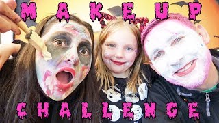 HALLOWEEN MAKEUP CHALLENGE The TOYTASTIC Sisters Family VLOG [upl. by Atkins]