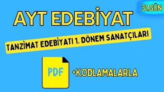 TANZİMAT EDEBİYATI 1DÖNEM SANATÇILARI  65 Günde AYT Edebiyat Kampı  31 GÜN [upl. by Dambro]