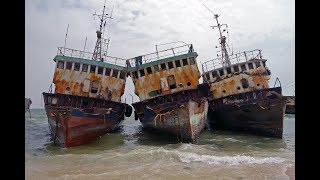 No life  Ship Graveyard in Noadhibou Mauritania [upl. by Cesya]