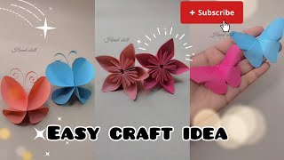 Easy paper craft ideasPaper flowerPaper butterflyOrigamiDiypaper craft tutorialviral diyCraft [upl. by Liban945]