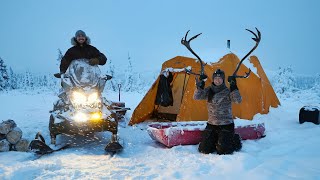 5 Days Winter Camping amp Chasing Caribou in Alaska [upl. by Allsopp]