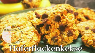 schnelle Haferflocken Kekse Blitzschnell gemacht  3 Zutaten  Energie veganer gesunder Snack [upl. by Vani513]