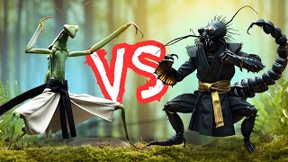 The Great Battle Praying Mantis vs Scorpion insects mantis scorpion animals [upl. by Belsky]