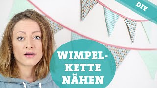 DIY Wimpelkette selber nähen  Girlande machen Nähanleitung [upl. by Sitruc]